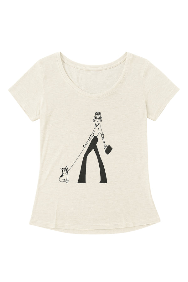 Camiseta Menina Passeando Com Dog