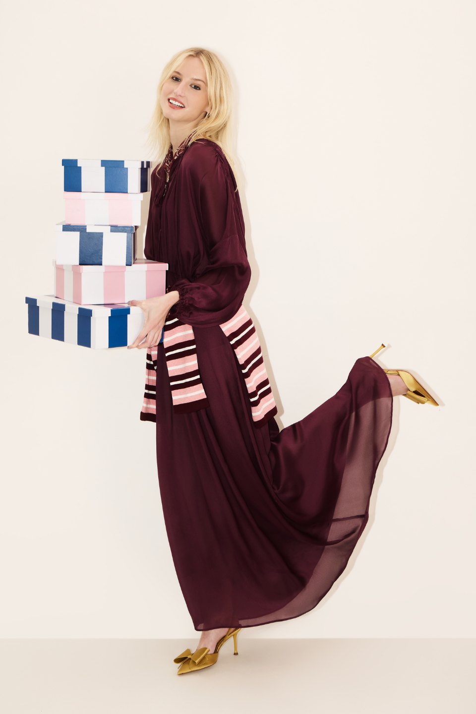 Vestido Crepe Bordeaux