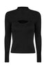 Blusa Tricot Recorte Preto