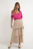 Camiseta Maxi Decote Rosa