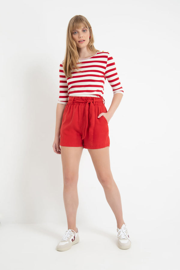 Shorts Clochard Tencel Vermelho