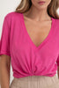 Camiseta Maxi Decote Rosa