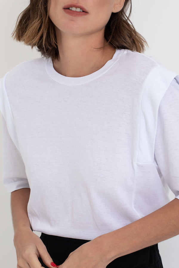 Camiseta Ombro Manga Branco