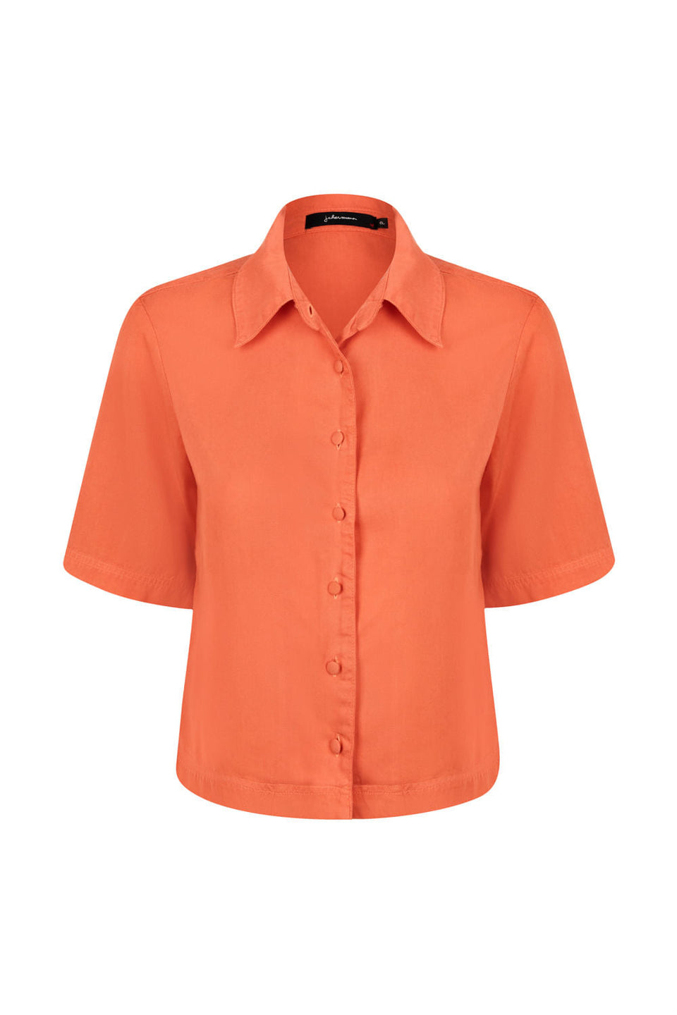 Camisa Tencel Manga Curta Laranja