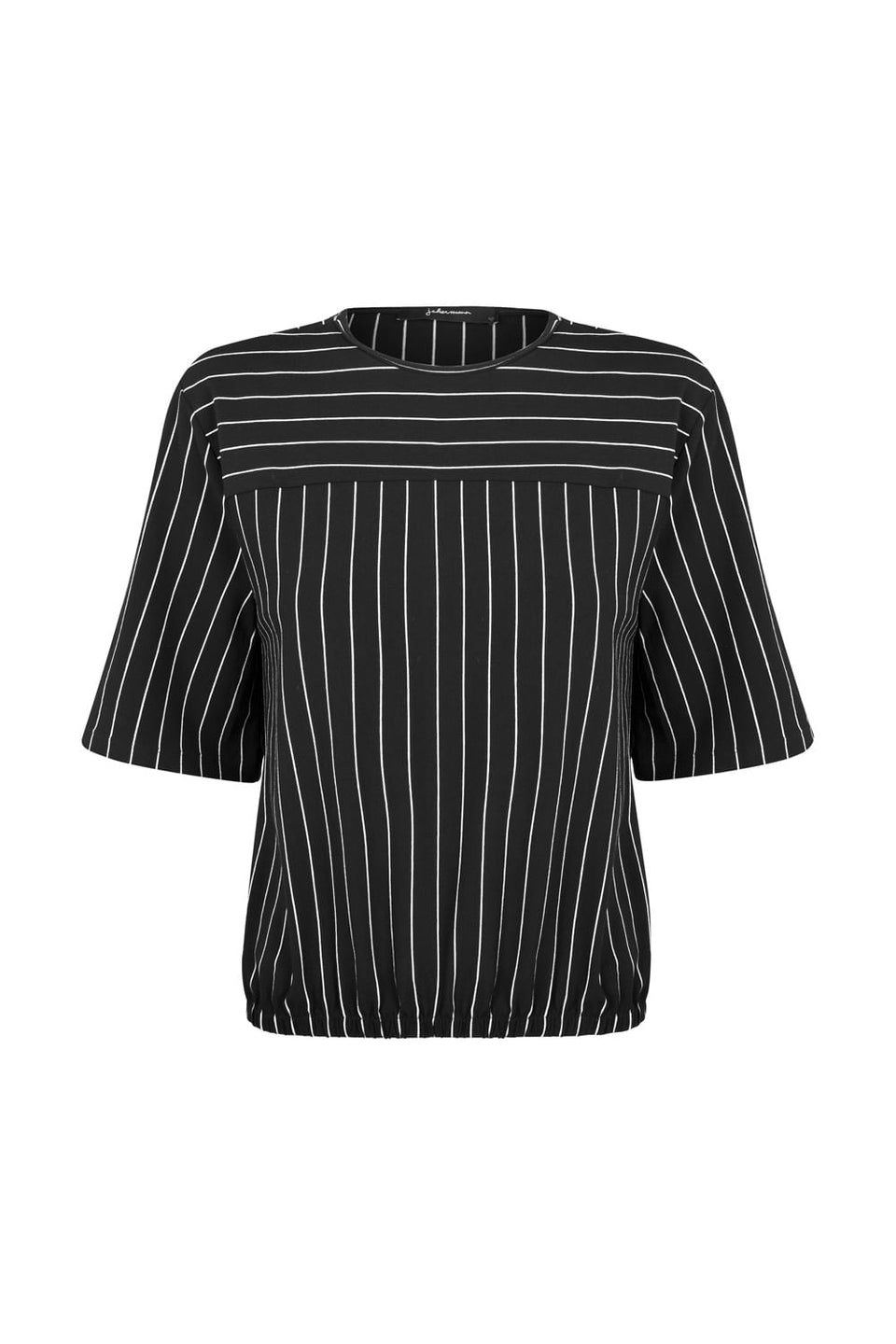 Blusa Barra Elástico Listra Preto