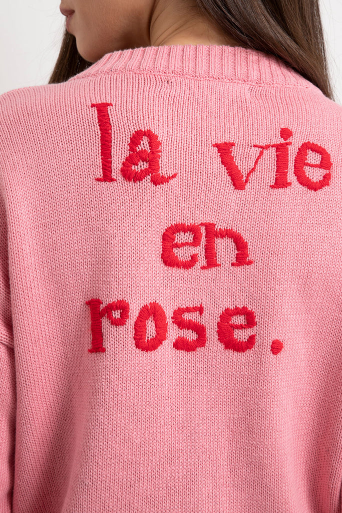 Cardigan de Tricot La Vie En Rose Rosa