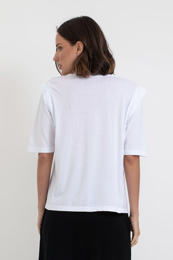 Camiseta Ombro Manga Branco