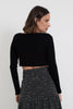 Cropped Manga Longa Tricot Preto