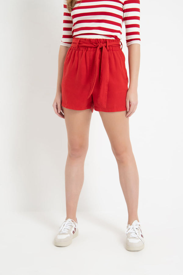 Shorts Clochard Tencel Vermelho