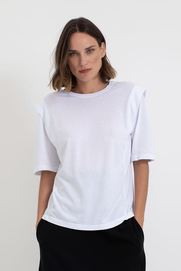 Camiseta Ombro Manga Branco