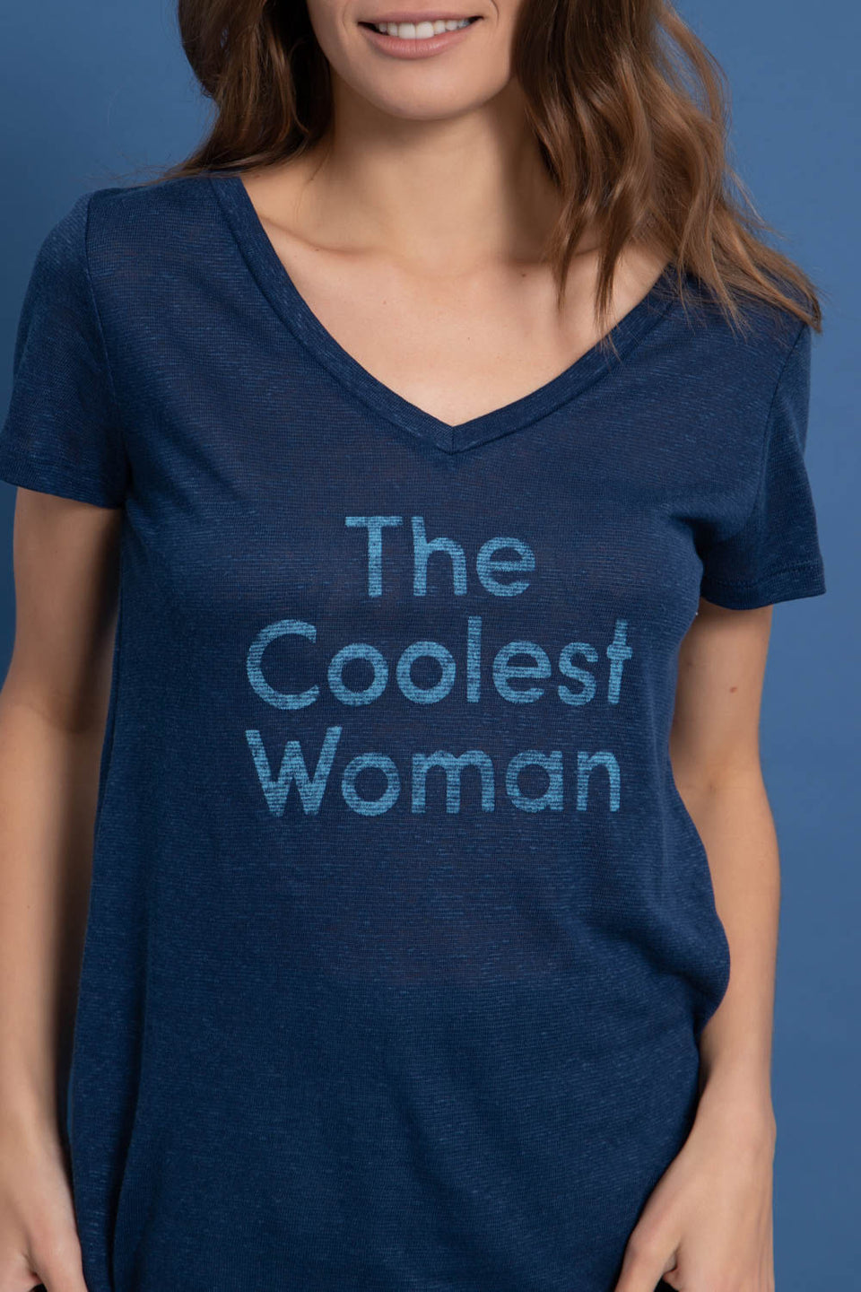 Camiseta The Coolest Woman Azul marinho